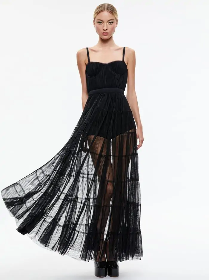 DEENA PLEATED MAXI DRESS WITH HOT PANT